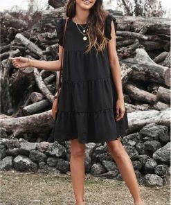 MILK MONEY Ruffled Mini Babydoll Dress New Arrivals