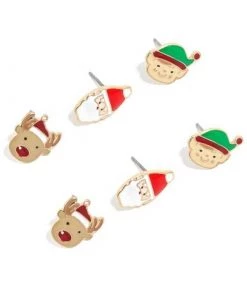 Anarchy Street New Arrivals Santa Helpers Holiday Stud Earrings Set