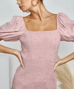 Bibi Balloon Sleeve Smocked Top