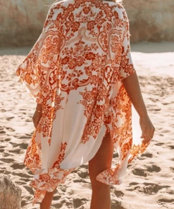 La Roseason Chiffon Beach Kimono Cardigan Cover Up