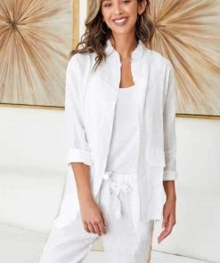 MILK MONEY Sequin Star Linen Overshirt