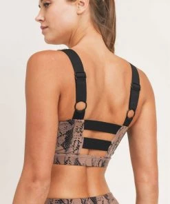 Mono B Serpentine Snake Print Sports Bra