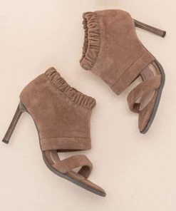 Miracle Miles Shaye Vegan Suede Open Toe Heels New Arrivals