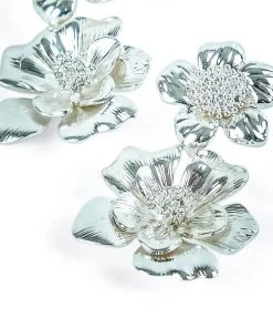 MILK MONEY Cora Double Flower Drop Earrings