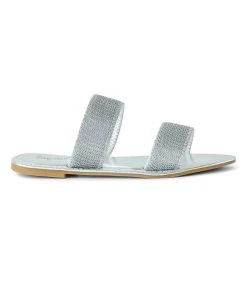 MILK MONEY Metallic Double Strap Sandals