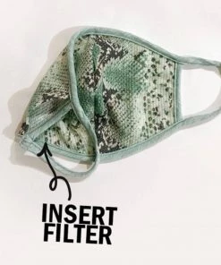Honey Me Snakeskin Print Protective Face Mask W/ Filter Pocket
