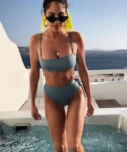 MILK MONEY - DropShip Solid High Waisted Bikini Swimsuit New Arrivals