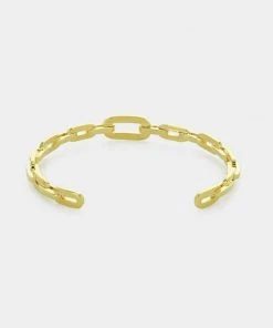 OMG Blings Solid Chain ID Cuff Bracelet