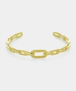 OMG Blings Solid Chain ID Cuff Bracelet