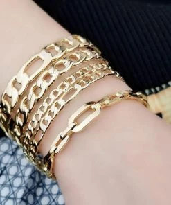 OMG Blings Solid Chain ID Cuff Bracelet