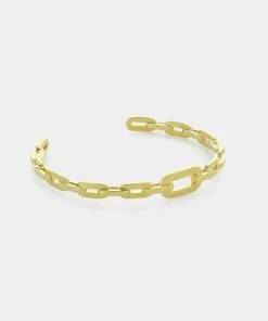 OMG Blings Solid Chain ID Cuff Bracelet