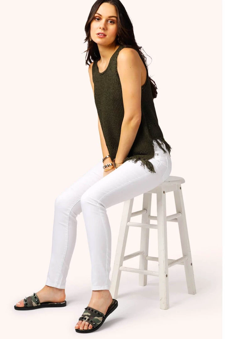 Hem & Thread Sophie Asymmetrical Fringe Knit Tank Top Clothing 1 Hem & Thread Sophie Asymmetrical Fringe Knit Tank Top Clothing