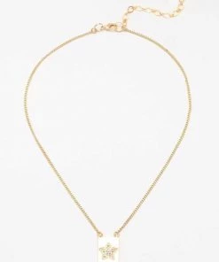 Nakamol New Arrivals Star Pavé Dog Tag Charm Necklace