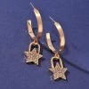Merveille Star Pavé Hoop Earrings