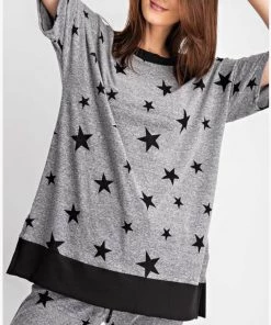 Rae Mode New Arrivals Star Print Oversized Lounge Top