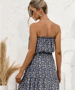 Anna-Kaci New Arrivals Strapless Daisy Tunic Dress