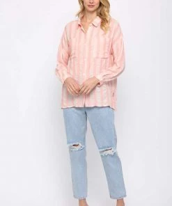 Fate New Arrivals Striped Button Down Tunic