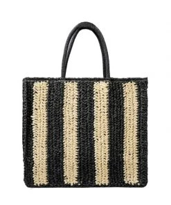 MILK MONEY - DropShip New Arrivals Striped Straw Tote Bag 9 MILK MONEY - DropShip New Arrivals Striped Straw Tote Bag