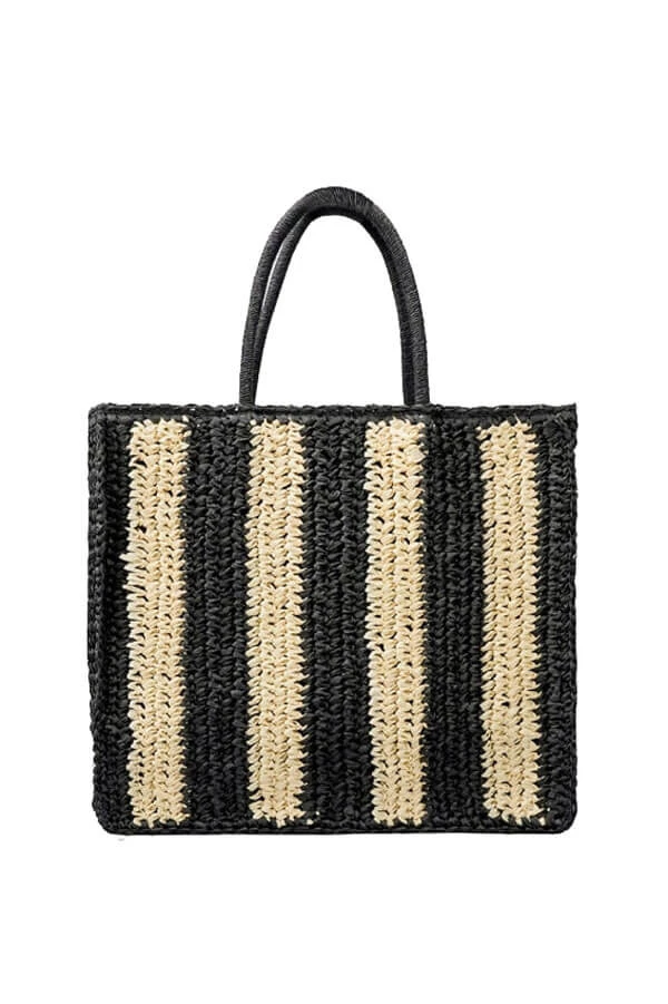 MILK MONEY - DropShip New Arrivals Striped Straw Tote Bag 3 MILK MONEY - DropShip New Arrivals Striped Straw Tote Bag
