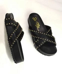 Stella Shoes Studded Criss Cross Sandals New Arrivals