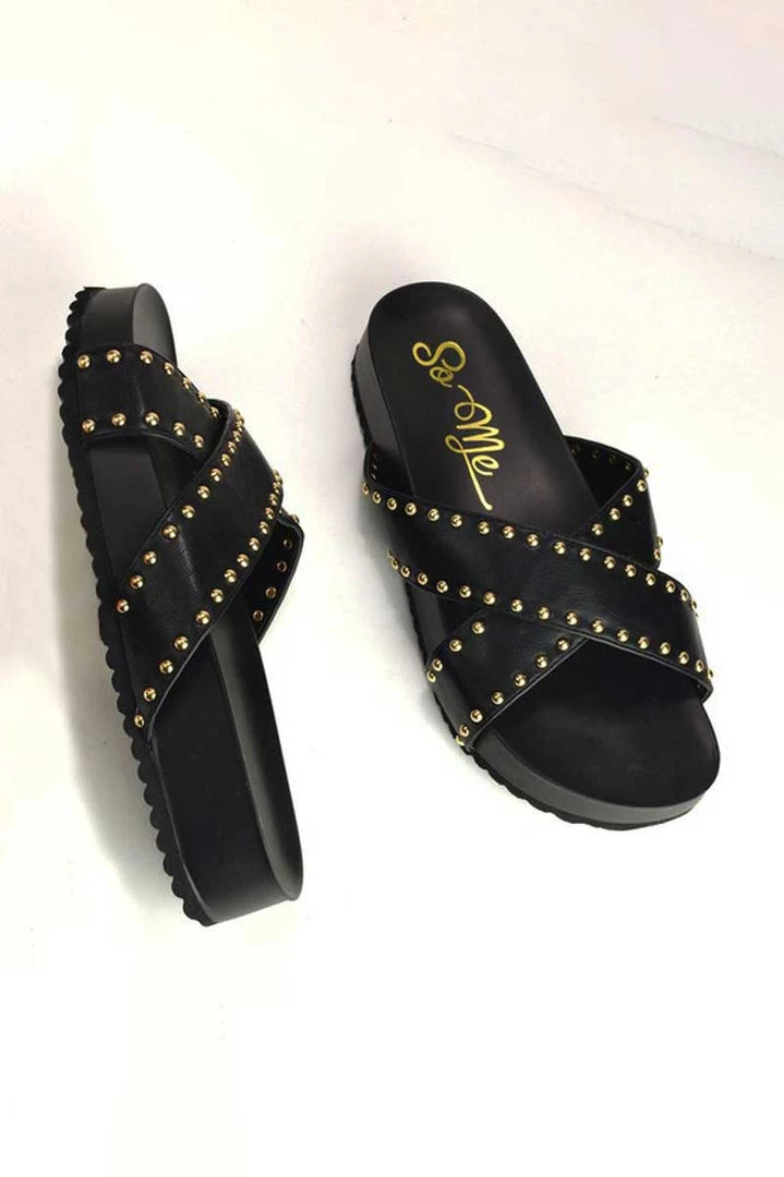 Stella Shoes Studded Criss Cross Sandals New Arrivals 1 Stella Shoes Studded Criss Cross Sandals New Arrivals