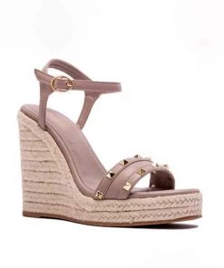 Focus Footwear New Arrivals Studded Strap Espadrille Wedge Sandal