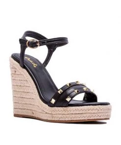Focus Footwear New Arrivals Studded Strap Espadrille Wedge Sandal
