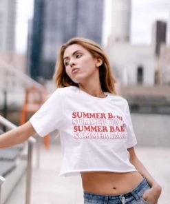 WKNDER New Arrivals Summer Babe Graphic Crop Tee