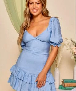 Peach Love New Arrivals Sweetheart Neckline Ruffle Dress