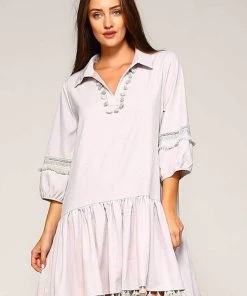 Trendology Inc New Arrivals Tassel Flared Casual Tunic Dress