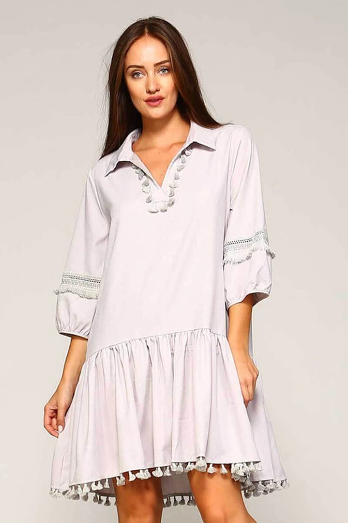 Trendology Inc New Arrivals Tassel Flared Casual Tunic Dress 1 Trendology Inc New Arrivals Tassel Flared Casual Tunic Dress