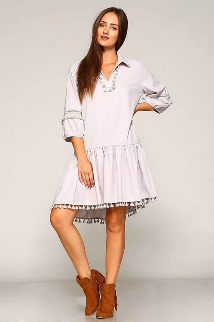 Trendology Inc New Arrivals Tassel Flared Casual Tunic Dress 3 Trendology Inc New Arrivals Tassel Flared Casual Tunic Dress