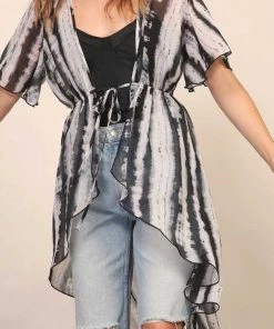 Timing New Arrivals Tie Dye Kimono Cover Up