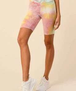 Heart & Hips New Arrivals Tie Dyed Biker Shorts