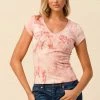 Heart & Hips Tie Dyed V-Neck Short Sleeve Tee
