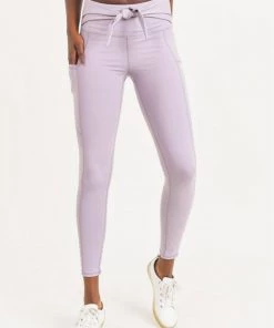 Mono B Tie-Front High Waist Leggings With Pockets New Arrivals