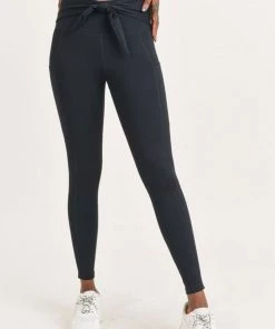 Mono B Tie-Front High Waist Leggings With Pockets New Arrivals