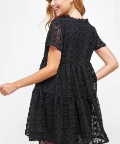 Solution Tiered Lace Tunic Mini Dress