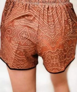 Shiying Fashion New Arrivals Tribal Print Drawstring Mid Waist Shorts