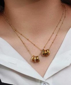 MILK MONEY - DropShip New Arrivals Triple Charm Circle Necklace