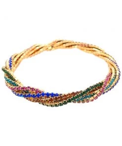 MILK MONEY Twisted Crystal Stretch Bracelet