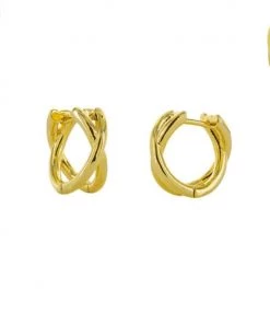 Montana Twisted Double Hoop Huggie Earrings