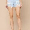 Hidden Two Tone Distressed High Rise Denim Shorts New Arrivals
