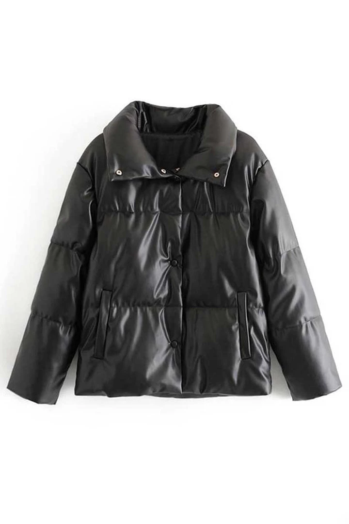 MILK MONEY - DropShip New Arrivals Vegan Leather Puffer Jacket 4 MILK MONEY - DropShip New Arrivals Vegan Leather Puffer Jacket