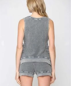 Fate Washed Waffle Knit Top New Arrivals