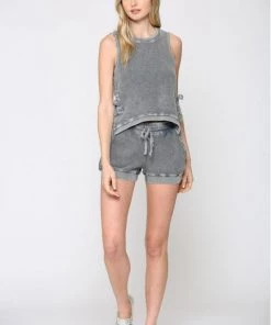 Fate Washed Waffle Knit Top New Arrivals