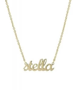 Athra Accessories Custom Script Nameplate Pendant Necklace