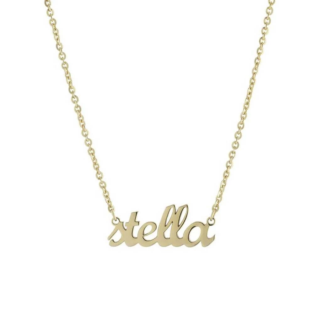 Athra Accessories Custom Script Nameplate Pendant Necklace 2 Athra Accessories Custom Script Nameplate Pendant Necklace