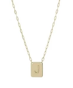 Athra Accessories Initial Plate Necklace 5 Athra Accessories Initial Plate Necklace