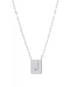 Athra Accessories Initial Plate Necklace